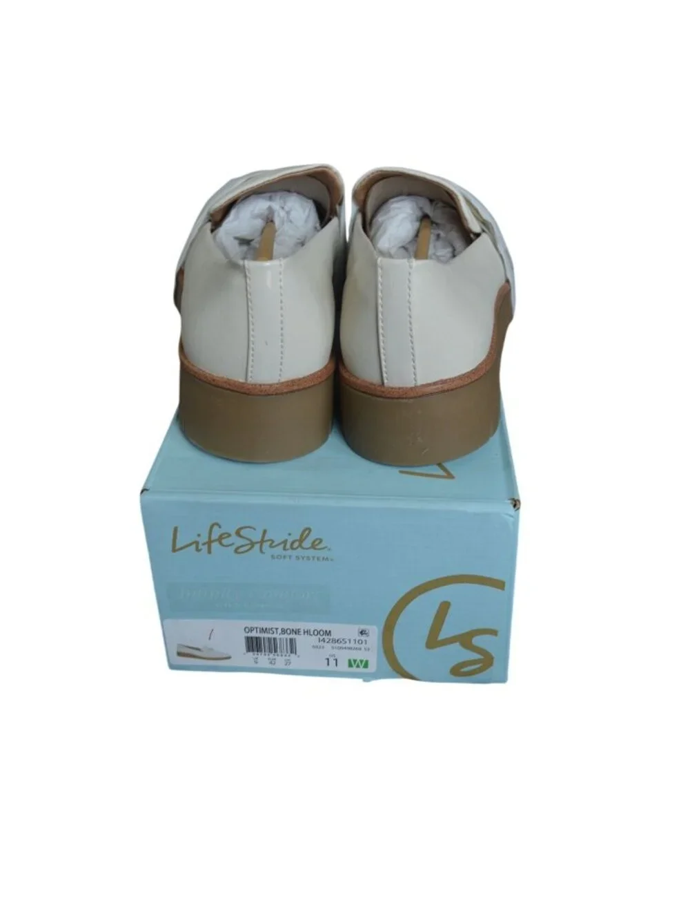 New LifeStride Women's Optimist Loafers Bone Size 11W Neutral Preppy Coquette